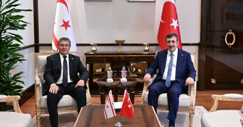 Cumhurbaşkanı Yardımcısı Yılmaz, KKTC Başbakanı Üstel ile görüştü