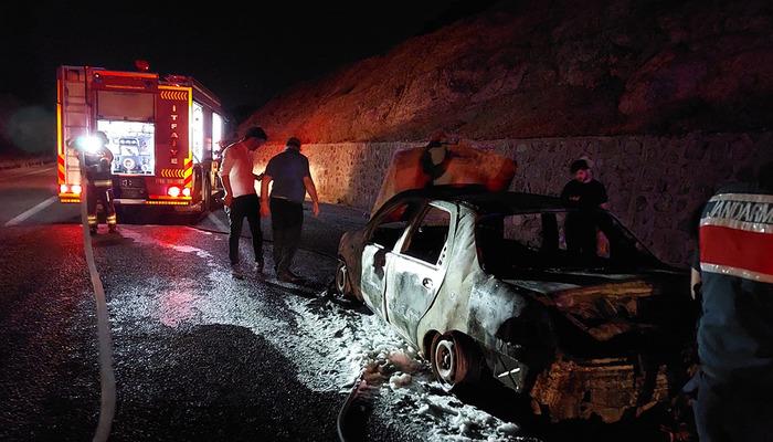 Kazdağları’nda çıkan araç yangınına itfaiye müdahale etti