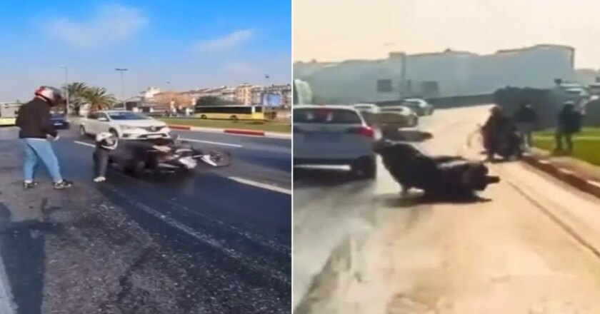İstanbul’da yola yağ döküldü: Motosikletliler peş peşe düştü! – Son Dakika Türkiye Haberleri